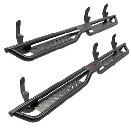 Running Boards 6 Inches Compatible with Crew Cab 2019-2025 Chevy Silverado GMC Sierra 1500, 2020-2025 2500HD 3500HD Black Two-Stair Side Steps Steel Rails Nerf Bars (Excl 2019 1500 LD/Lt)