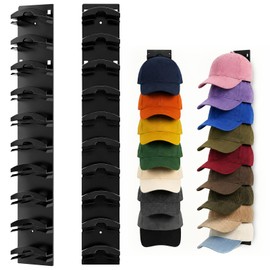 QEEYON 2 Pack Hat Organizer For Baseball Caps, Wall Mounted Hat Rack holder