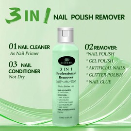 Econail Acetone Nail Polish Remover, Gel Nail Polish Remover Easy Peel, Nail Glue Remover Natural Formula for Nail Moisturizing & Care, Acrylic Dip Powder Nails Remover for Home Salon(6.8 FL.Oz.)