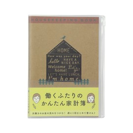 Midori 12853006 Household Account Book, A5, Monthly Work Futari Family Print