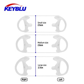 KEYBLU Universal Radio Replacement Earmold, Insert Soft Silicone Earmold Earbud Earplug for Two-Way Radio Coil Tube Audio Kits，for Walkie Talkie Acoustic Earpiece Headset (White, Small, 2 Pair)