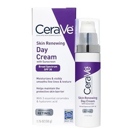 CeraVe Anti Aging Face Cream with SPF  1.76 Ounce  Anti Wrinkle Retinol Cream and Face Sunscreen  Fragrance Free
