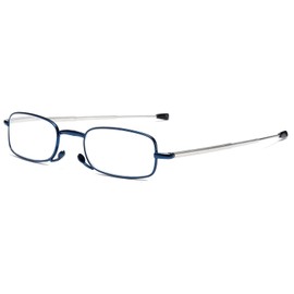 OWTXIS Folding Reading Glasses for Men Women, Keychain Compact Readers Blue Light Portable Pocket Eyeglasses (Blue, +2.50)