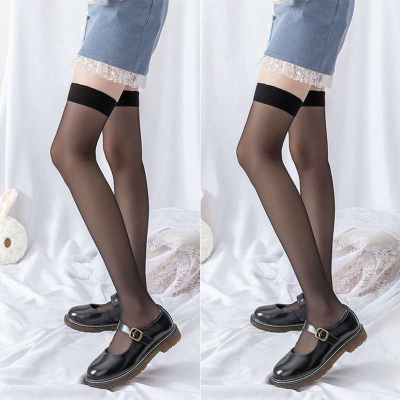 Senteria Knee High Socks, Lace, Long Stockings, Compression Socks, Black,