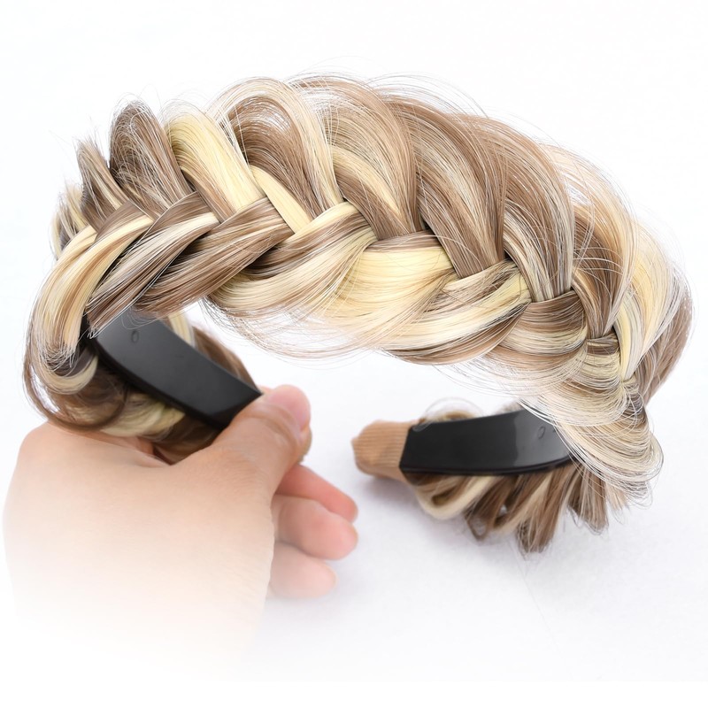 BOBIYA Wide Braided Headband with Teeth Braid Headbands With Teeth