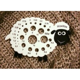 HiyaHiya Adorable Sheep Knitting Needle Needle Gauge, Metric & US