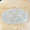 Eiyye 2-Pieces Handmade Cotton Crochet Doilies Oval Lace Table Placemats