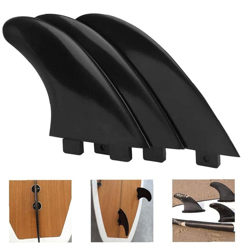 POFET Surfboard Fin Set Black White Green Color Surfboard Fin