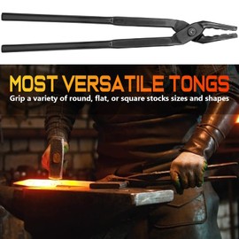 Blacksmith Wolf Jaw Tongs Essential Blacksmithing Utensils Forge Tong for Blacksmiths Handmade Beginners and Professionals (15in, 381mm)