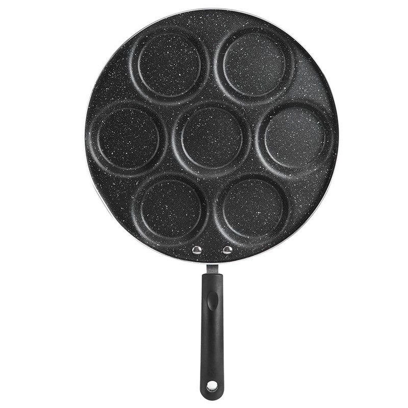 Hyuduo Aebleskiver Pan with 7 Holes, Non Stick Fried Eggs