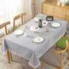meioro Table Cloth Blue White Striped Tablecloth Tassels Cotton Linen