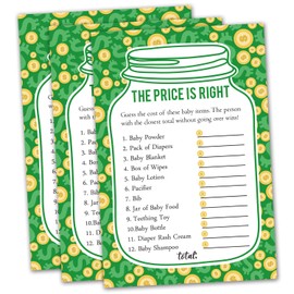 50 Price is Right Baby Shower Game - Funny Questions Bundle Pack - Guess If The Price is Right Baby Shower Game Ideas for Boys, Girls, or Gender Neutral.