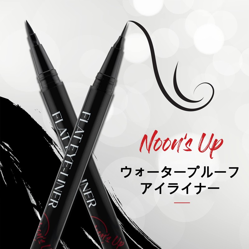 NOON'S UP Flat Eyeliner, Thick Black, Quick Dry, Waterproof, Fineliner,