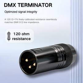 HOSONGIN 2-Pack 120 Ohm 3-Pin XLR Terminator - DMX512 Signal Protector for Stage Lighting & Audio Equipment​
