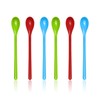 QLEUIFT Pack of 6 Colourful Length Plastic Spoons, Coffee Spoons,