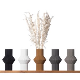 3D Vase Banu Decorative Vase 30 cm Floor Vase Flower Vase Decorative Vase Pampas Grass Dried Flowers (White)