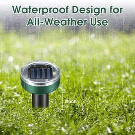 Mole Repellent for Lawns - Ultrasonic Gopher Repellent Solar Powered for Garden,Yard - Waterproof Sonic Mole Spike for Snake,Chipmunk,Outdoor Pest Control Vole Deterrent