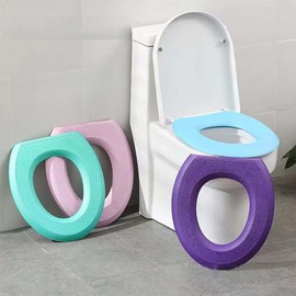 Blue Toilet Seat Cushion, Toilet Seat Cover Waterproof EVA Toilet Seat Cushion O-shape Toilet Lid Seat Cover Bathroom Accessories Easy to Install,Toilet Parts Bathroom Fixtures