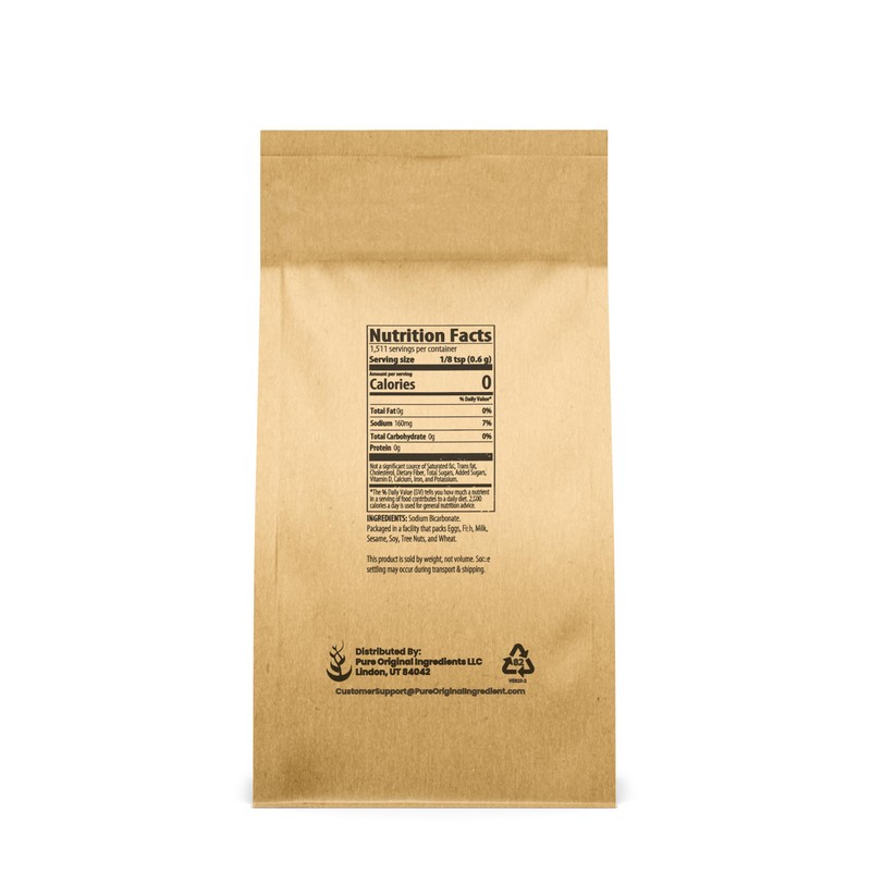 Pure Original Ingredients Baking Soda (2 lb) Sodium Bicarbonate (NaHCO3),