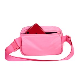 Belt Bag for Women Fanny Pack Dupes, Ginsco Crossbody Bag with Adjustable Strap, Waterproof Unisex Lightweight Everywhere Belt Bag Waist Pouch Fits Hiking Running Travel Pink M135