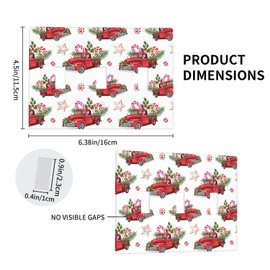 Moslion Christmas Red Car 3-Gang Switch Plug Covers Sweets Green Leaves Red Berries Star Lollipop Candy Truck Duplex Triple Toggle Wall Plate Decor Light Covers for Home Kitchen Bedroom