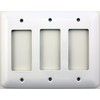 Mulberry Princess Style White Three Gang GFI/Rocker Opening Switch Plate