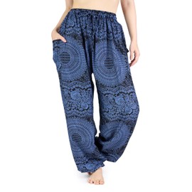 Lannaclothesdesign Harem Pants Women – Boho Elephant Pants High-Waisted Hippie Clothes with Pockets for Yoga