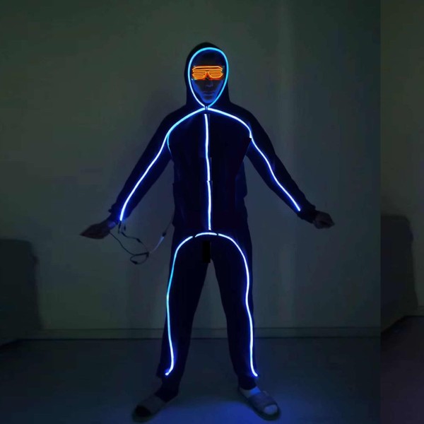 TAMNQKASS Led light up suit Dance Costume Robot Suit, Halloweenglow