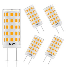 DUMILOO GY6.35 LED Bulb 120V 50W Halogen Bulb Equivalent, T4 JC Type Bi-pin GY6.35 Base, Warm White 2700K, 5W 500LM, GY6.35 Bulbs for Pendant Light, Table Lamp, Landscape Lighting, 5 Pack
