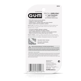 GUM - Go-Between Angular Cepillos Interdentales con Forma Angulada y Cerdas Antibacterianas - Limpieza Precisa en Zonas de Difícil Acceso - Paquete co