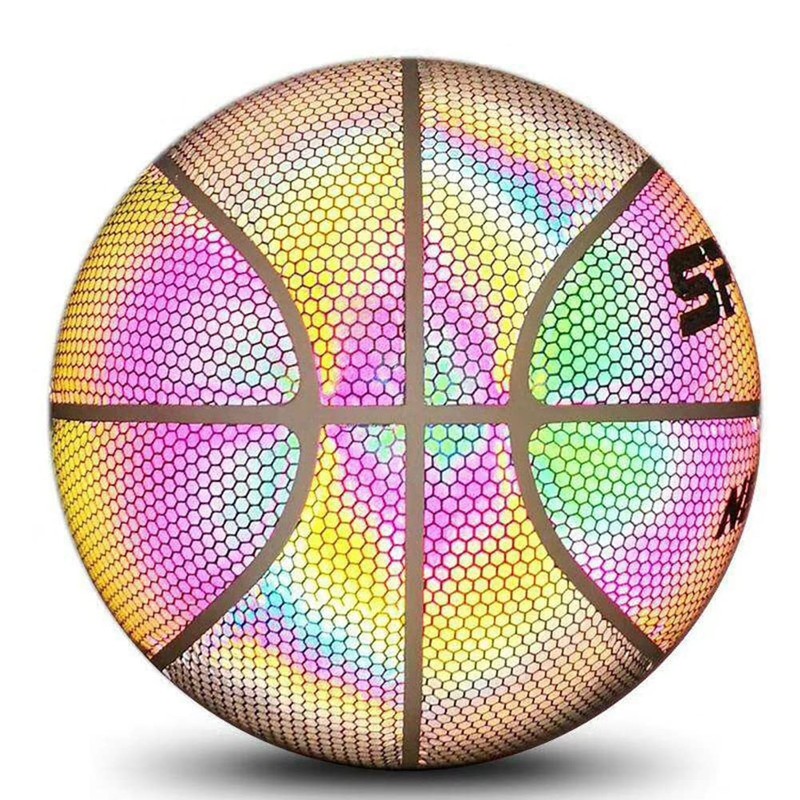 In The Dark Reflective Basketball - Rainbow Size 7 (29.5)