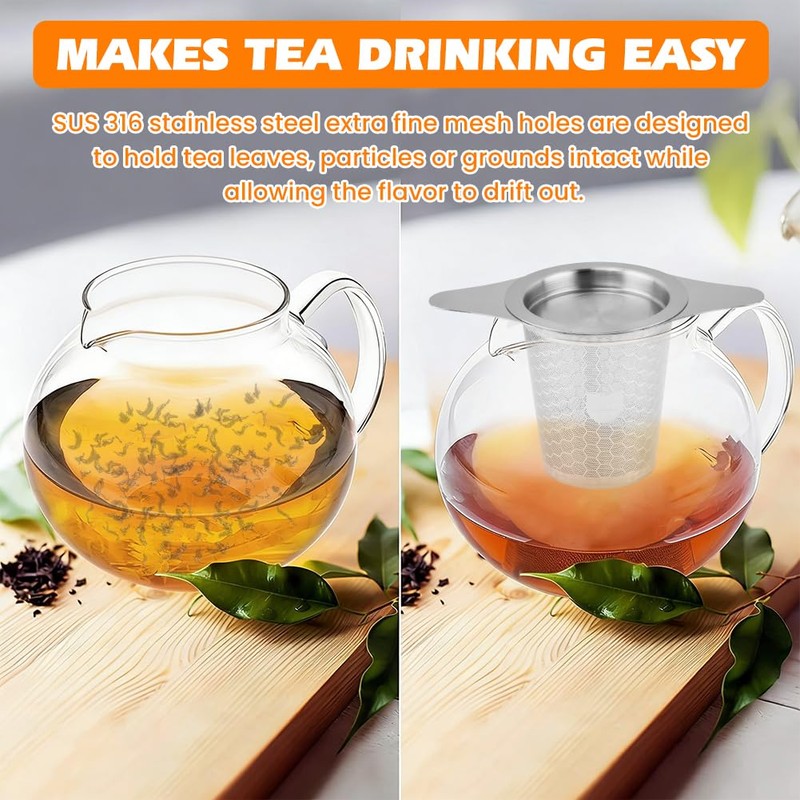 2-Pack Loose Leaf Tea Infusers, 316 Stainless Steel Strainers with