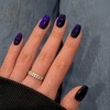 KQueenest Violet Blue Cat Eye Press on Nails Short, 30