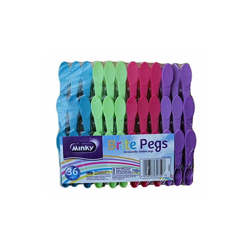 3 X Minky Brite Pegs X (36 Pack)