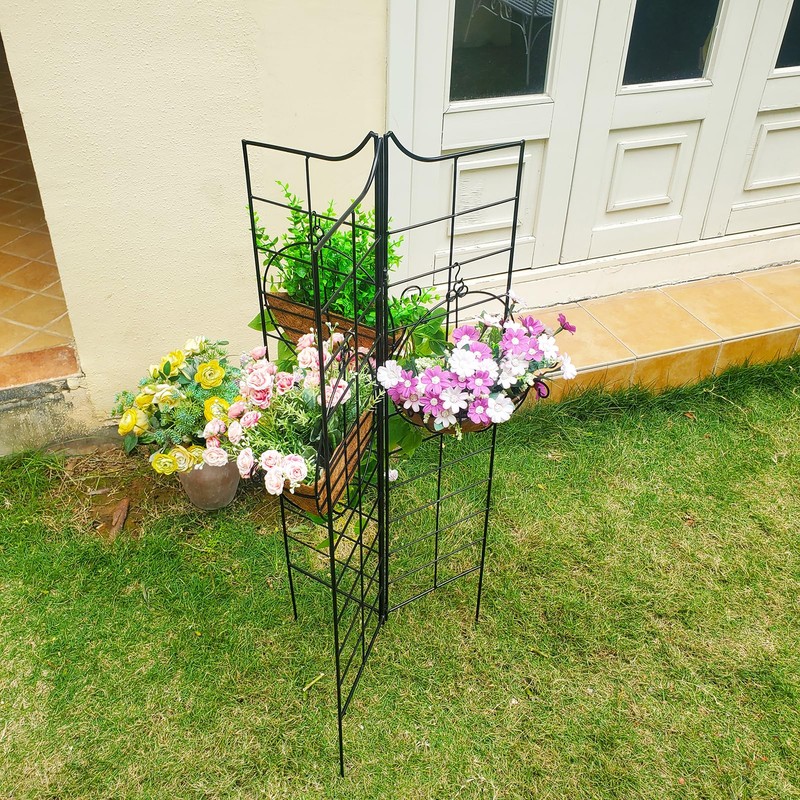 Scendor 3-Panel Folding Garden Trellis 45.3" H x 9.6" W,
