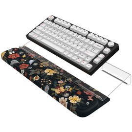 AnyShock 2 in 1 Wrist Pad for Keyboard, 3-Level Height Adjustment Keyboard Riser for Typing, Memory Foam Wrist Support for Keyboard for Office Home(Off White)