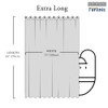 Extra Long Beige Shower Curtain 84 Inch Length,Waffle Weave Textured