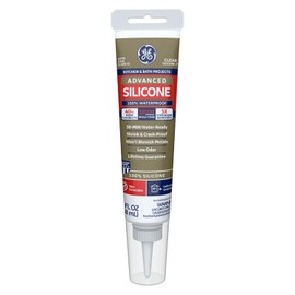 GE Advanced Silicone Caulk for Kitchen & Bathroom - 100% Waterproof Silicone Sealant, 5X Stronger Adhesion, Shrink & Crack Proof - 2.8 fl oz Tube, Clear, 12 Pack