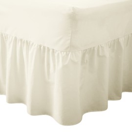 R&Z Luxuary Plain Polycotton Fitted Valance Sheet SIngle, DOuble, King, Super King (Cream, Double)