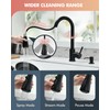 VFAUOSIT Black Kitchen Faucet with Soap Dispenser, 3-Mode Kitchen Sink