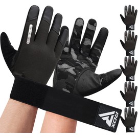 RDX Weight Lifting Gloves with Wrist Support -Touch Screen Full Finger Workout, Breathable Anti Slip Padded Grip, Men Women Fitness Training, Powerlifting Bodybuilding HIIT Exercise Weightlifting