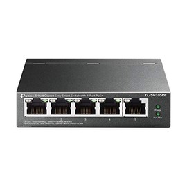TP-Link 5 Port Gigabit PoE Switch | 4 PoE+ Port @65W | Easy Smart | Plug & Play | Limited Lifetime Protection | Shielded Ports | Support QoS, Vlan, IGMP and Link Aggregation (TL-SG105PE)