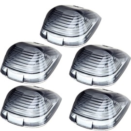 cciyu 5x Smoke Lens Led Cab Roof Top Marker Lights Covers Fit for 1999-2016 Ford F250 F350 F450 F550 F650 F750 E150 E250 E350 E450 Super Duty Mounted Running Clearance