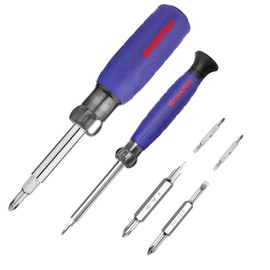 WORKPRO Multi Screwdriver Set 2 Pieces, 6-in-1 Convertible Screwdriver and 4-in-1 Precision Screwdriver with Cross/Slotted Interchangeable Multibits for DIY, Precision Mechanics, DIY