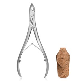 GERMANIKURE Tapered Professional Cuticle Trimmer - 1/4 Quarterl Jaw Nipper - Ethically Made in Germany - FINOX Stainless Steel Sharp Cuticle Remover in Cork Case – Manicure Tool, r153, 3mm