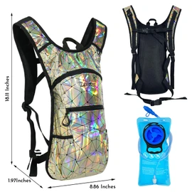 Zavothy Rave Hydration Backpack Lightweight Water Backpack for Cycling Running Hydration Pack with 3L Water Bladder Gold
