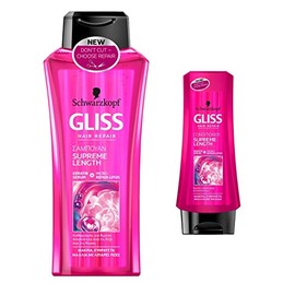 Schwarzkopf Gliss SUPREME LENGTH Shampoo 400ml + Conditioner 200ml Set for Long Hair