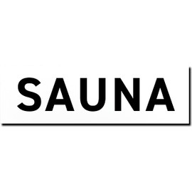 SAUNA Sign Plate White (Black Letter), Acrylic, 10.2 x 3.1 x 0.06 inches (260 x 80 x 1.5 mm), UV Protection Product, Laser Engraving, Sauna Sign, Stylish, Simple, Door, Display Plate, Made in Japan