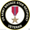 US Army Bronze Star Recipient Veteran Bumper Sticker