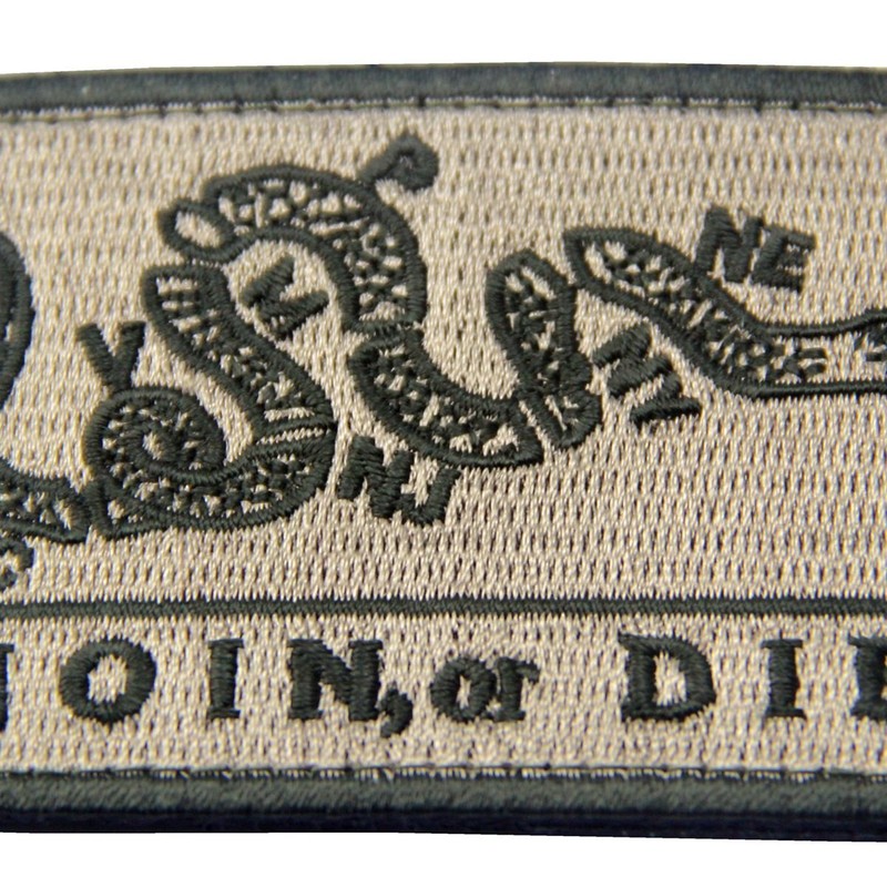 Join Or Die Tactical Embroidered Morale Applique Fastener Hook&Loop Patch